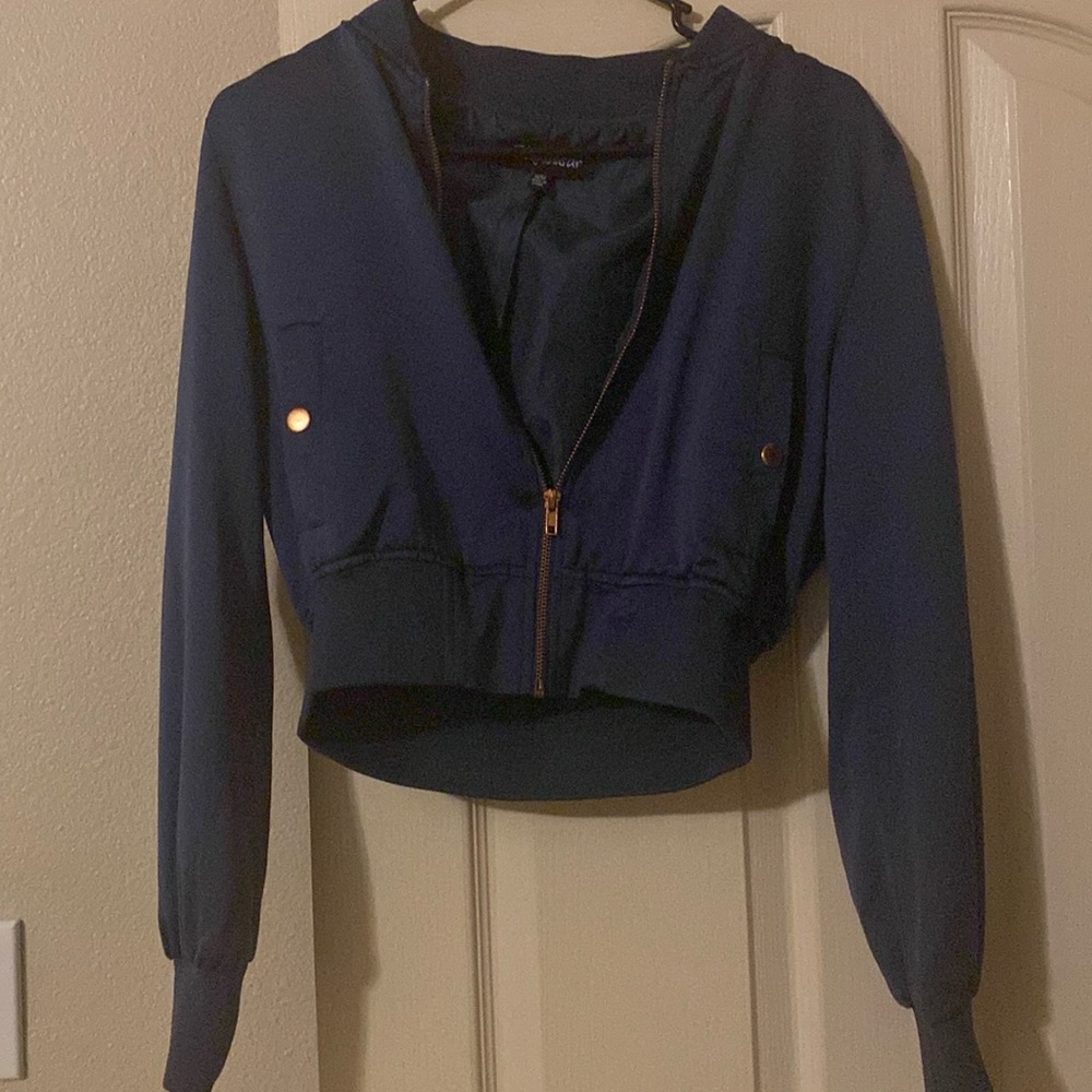 Navy Blue Bomber Jacket
